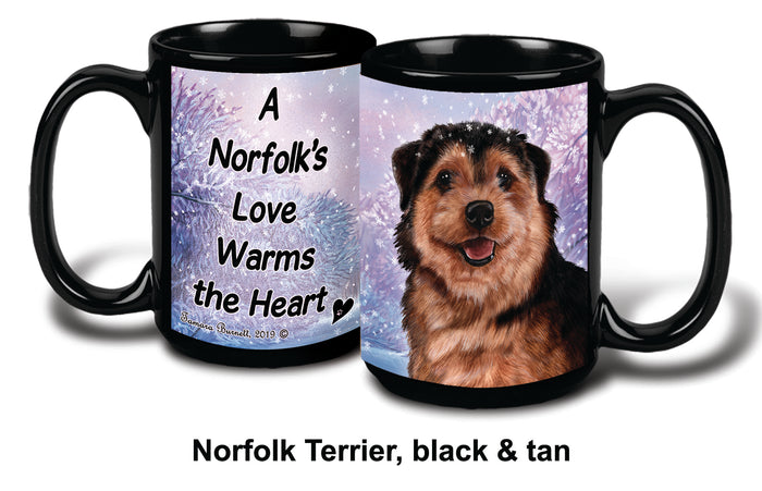 Norfolk Terrier Black/Tan Winter Mug 15 oz