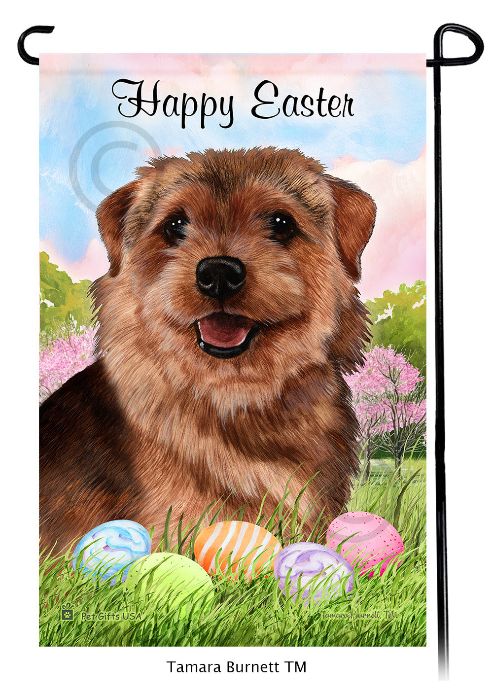 Norfolk Terrier Happy Easter - Garden Flag
