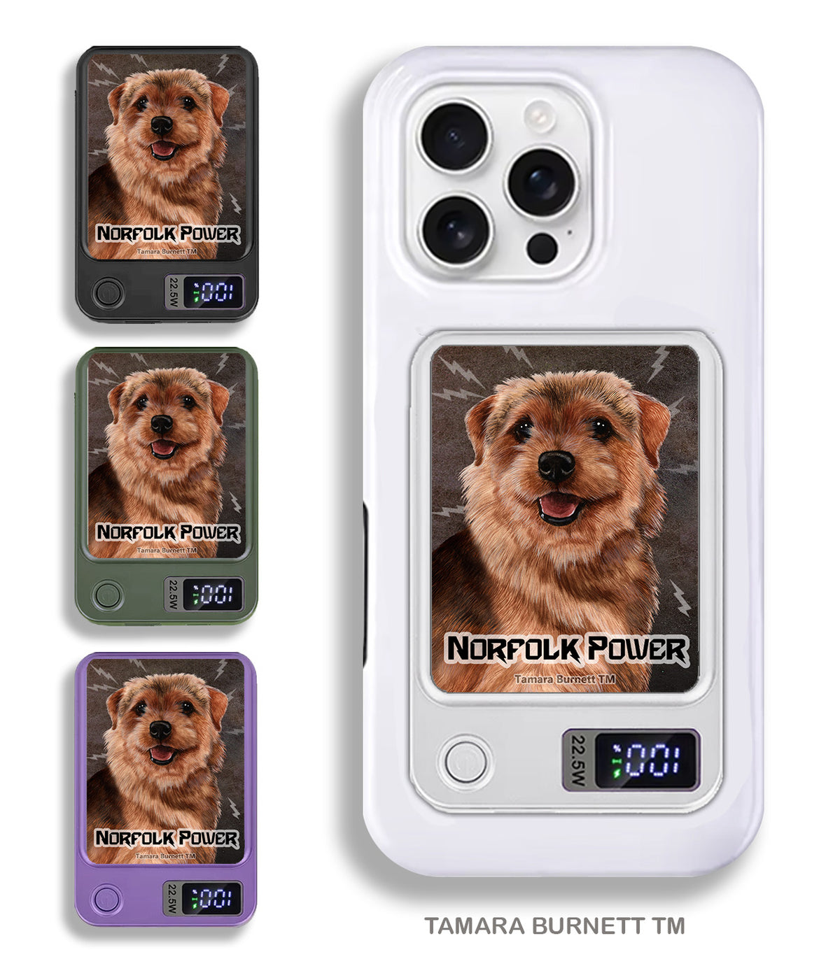 Norfolk Terrier Grizzle Phone Bank Wireless Charger