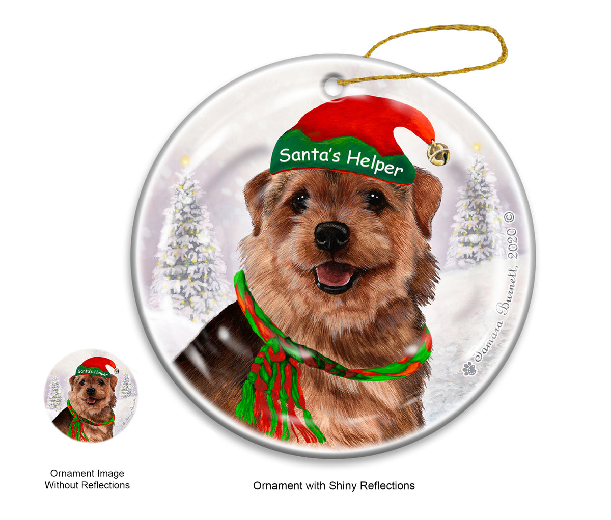 Norfolk Terrier - Santa's Helper Ornament