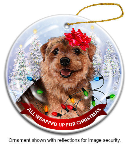 Norfolk Terrier All Wrapped Up Ornament