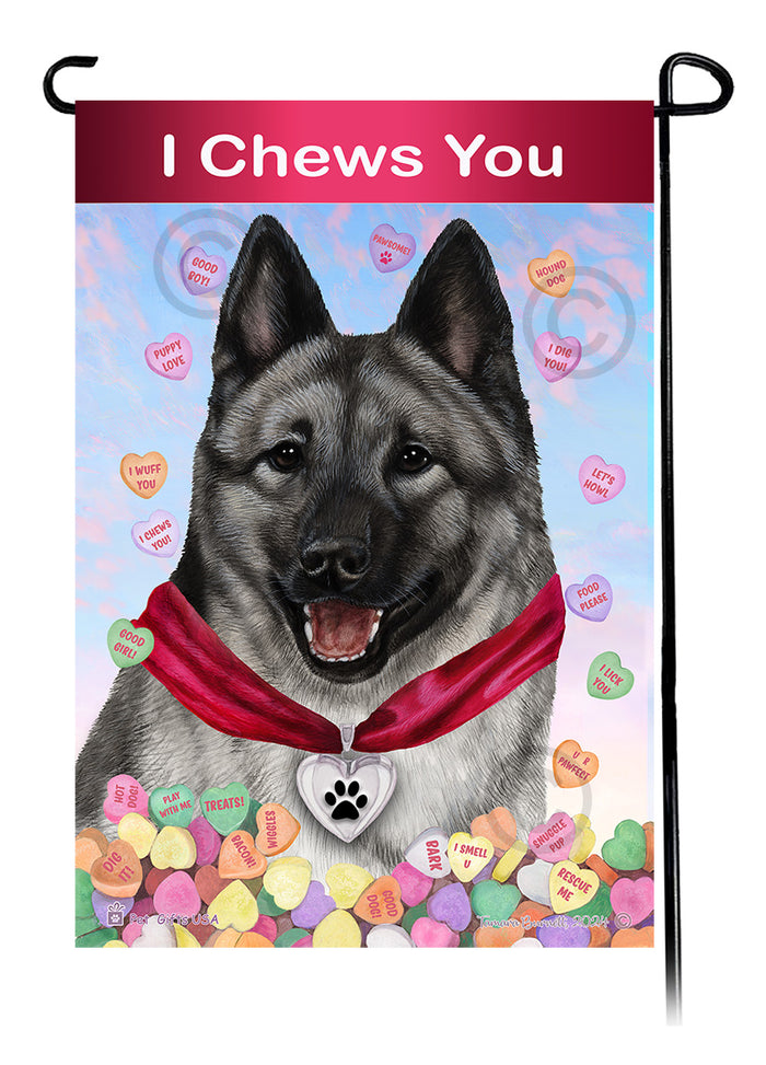 Norwegian Elkhound Valentine Sweetheart Garden Flags
