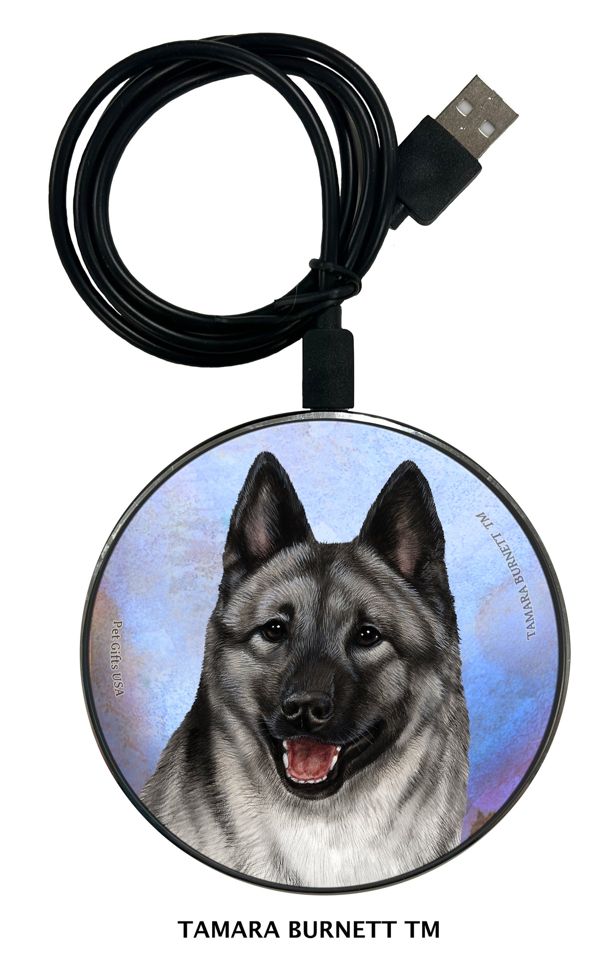 Norwegian Elkhound Zoomies Wireless Charger