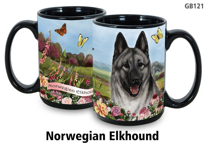 Norwegian Elkhound - Garden Party Fun Mug 15 oz