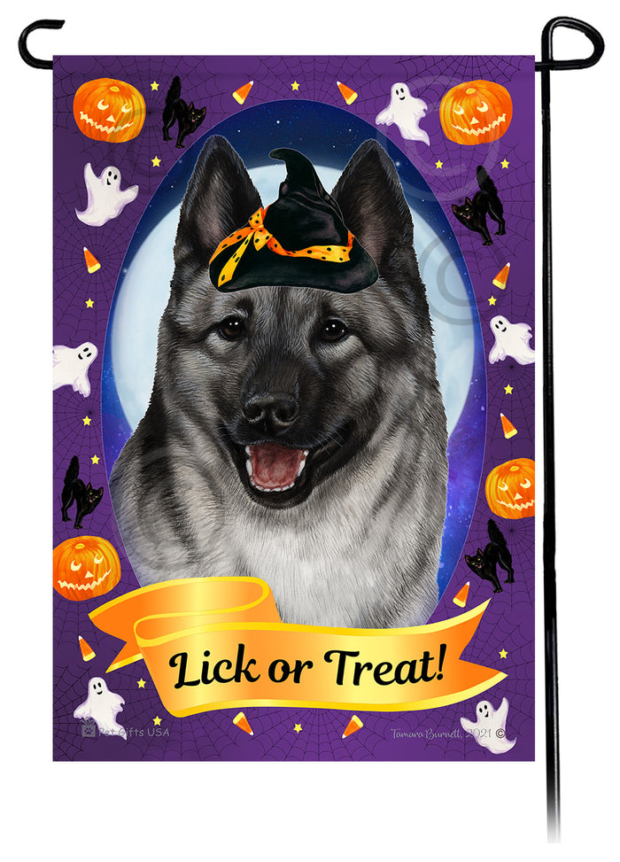 Norwegian Elkhound Halloween Howls Garden Flags