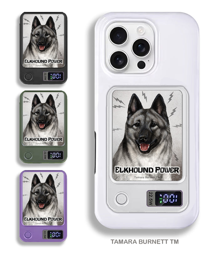 Norwegian Elkhound Phone Bank Wireless Charger