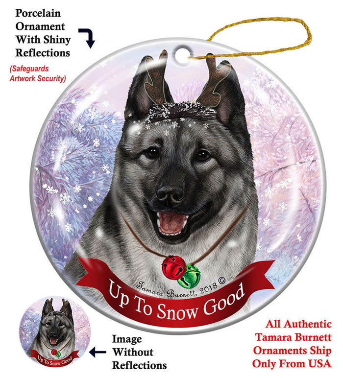 Norwegian Elkhound - Up To Snow Good Ornament