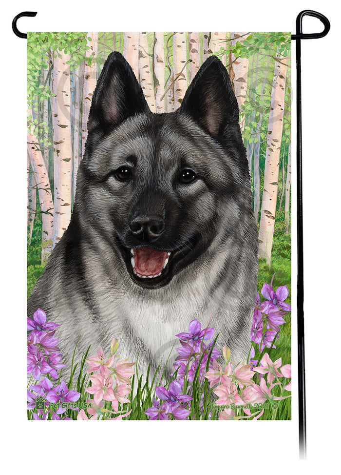 Norwegian Elkhound Spring Flowers Garden Flags