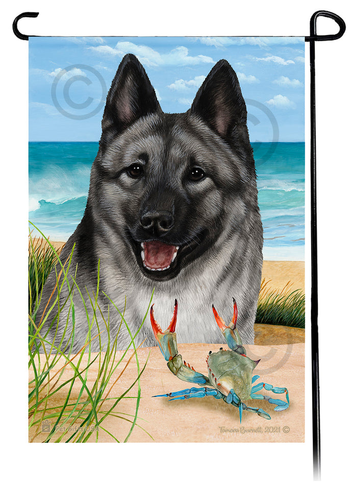 Norwegian Elkhound Summer Flowers Garden Flag