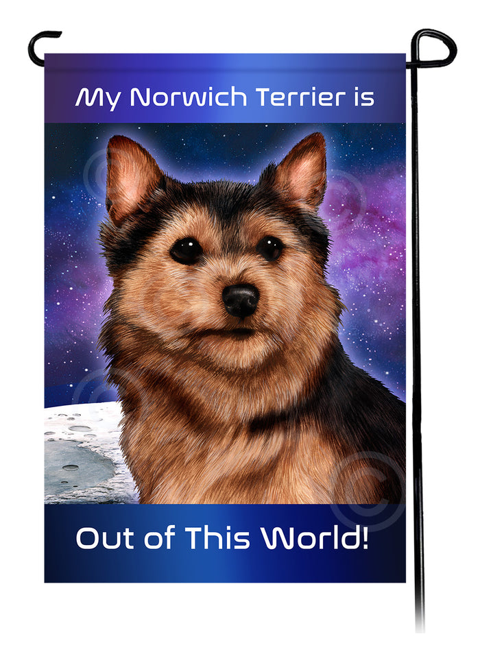 Norwich Terrier Out Of This World Garden Flags
