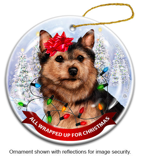 Norwich Terrier Black and Tan Ornament