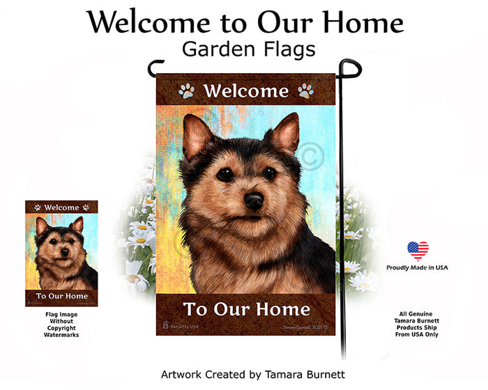 Norwich Terrier Welcome To Our Home Garden Flags