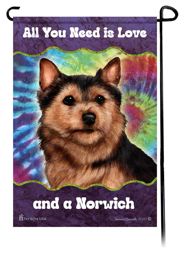Norwich Terrier All You Need Is Love Garden Flags