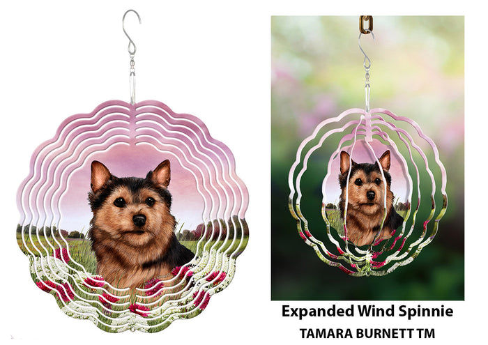 Norwich Terrier Black and Tan Wind Spinner