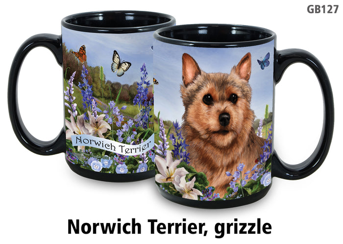 Norwich Terrier Grizzle - Garden Party Fun Mug 15 oz