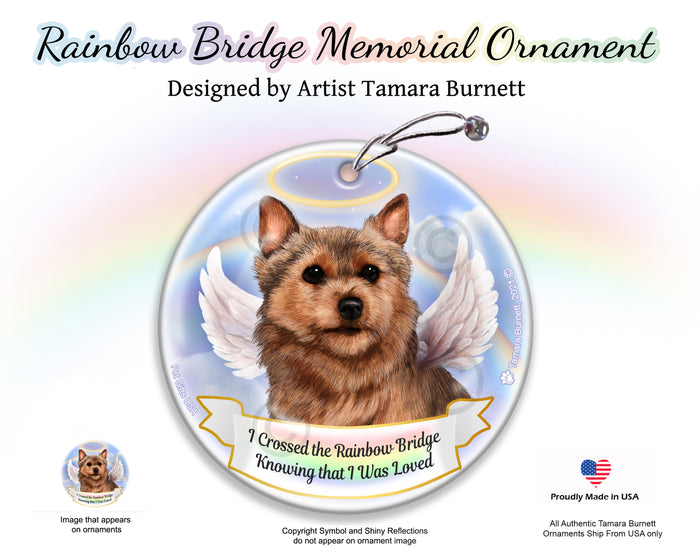 Norwich Terrier Rainbow Bridge Memorial Ornament