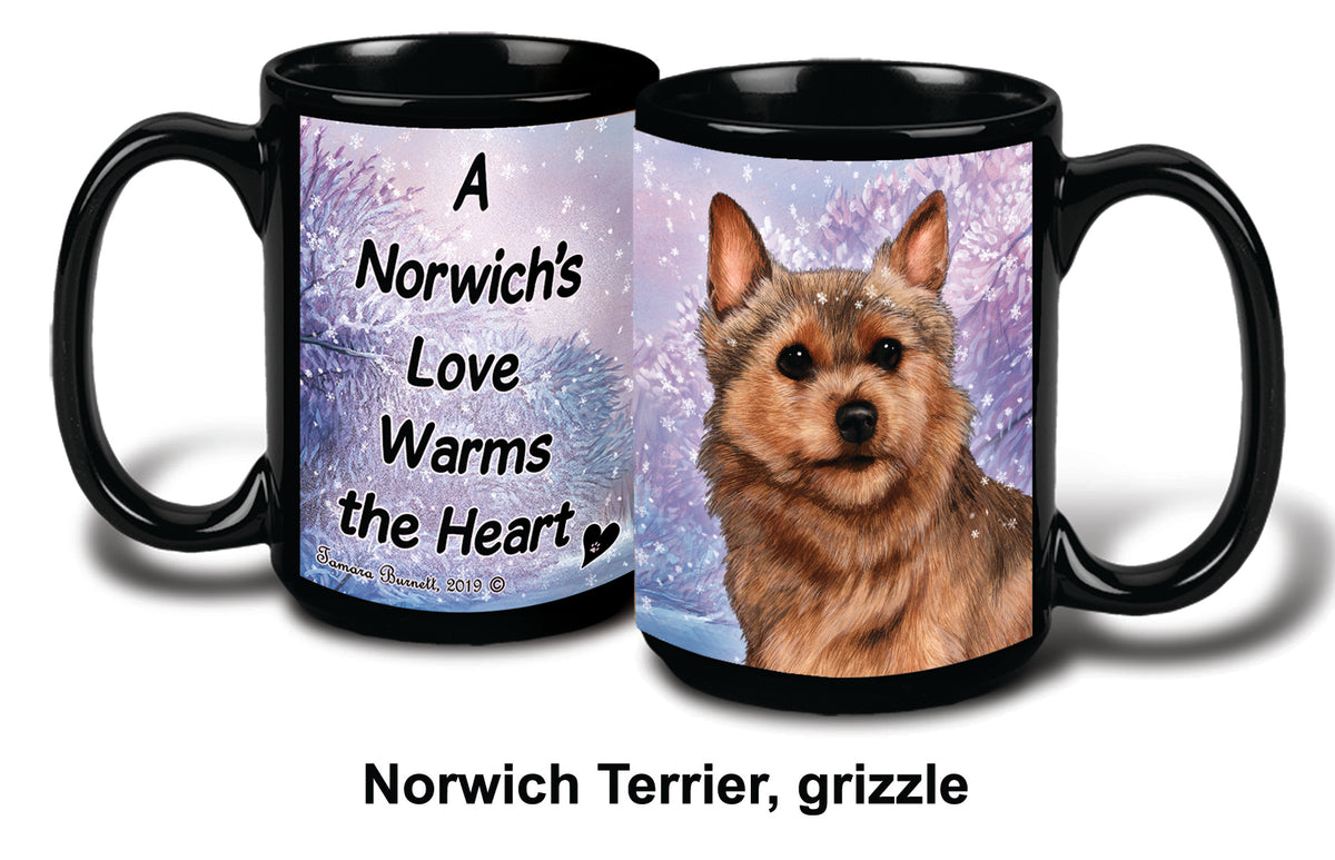 Norwich Terrier Grizzle Winter Mug 15 oz