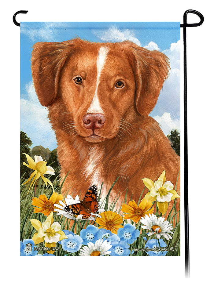 Nova Scotia Duck Tolling Retriever Summer Flowers Garden Flags