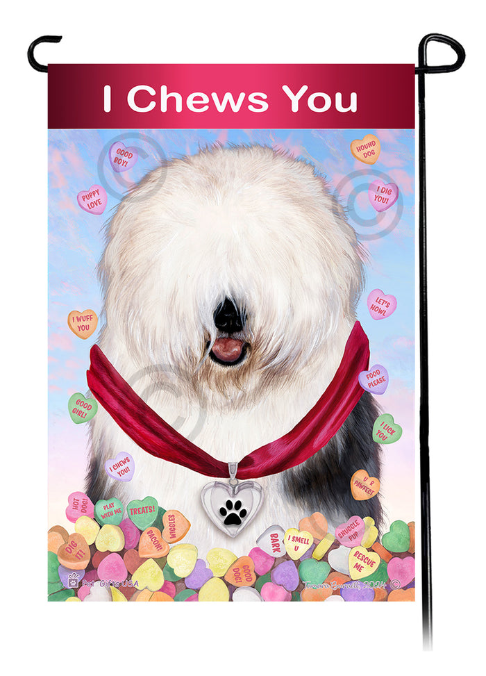 Old English Sheepdog Valentine Sweetheart Garden Flags