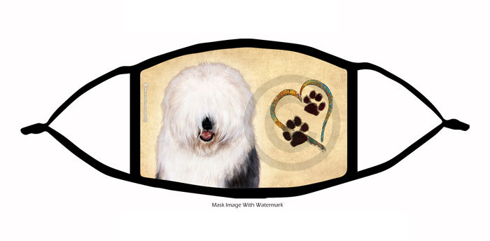 Old English Sheepdog Face Mask