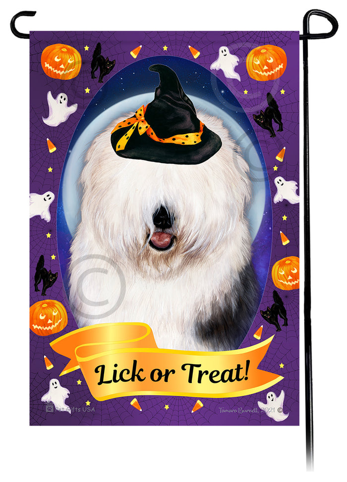 Old English Sheepdog Halloween Howls Garden Flags