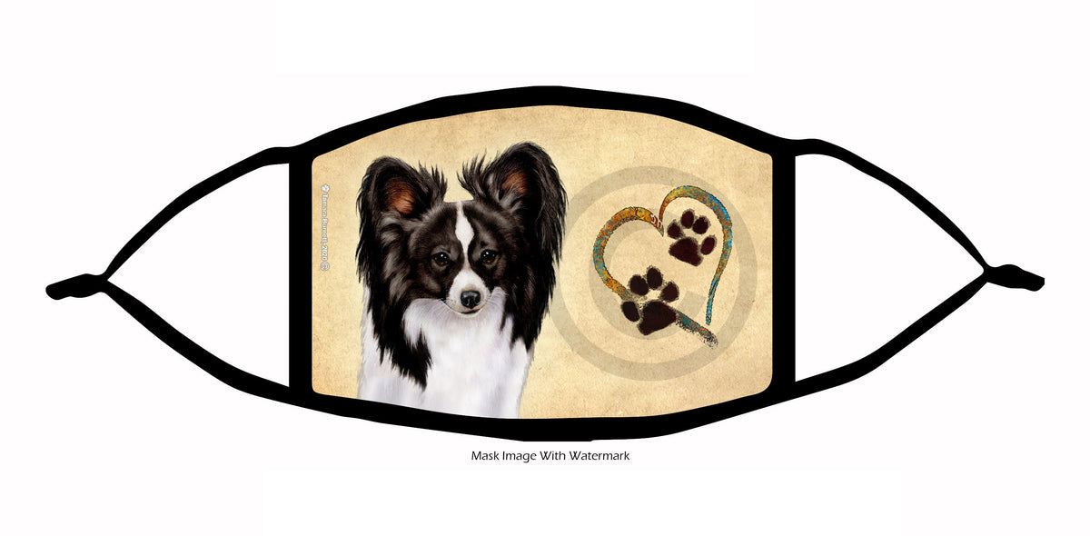 Papillon (Black and White) Face Mask