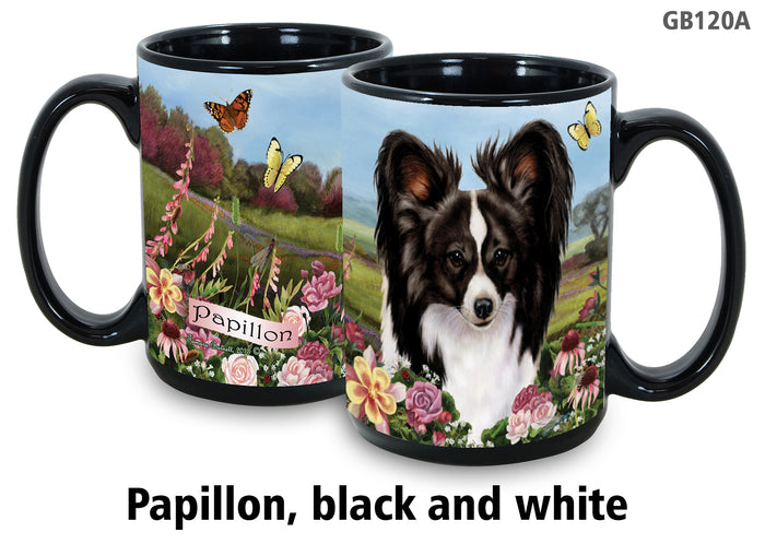 Papillon Black & White - Garden Party Fun Mug 15 oz