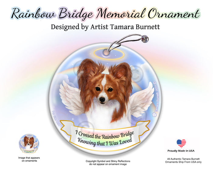 Papillon Rainbow Bridge Memorial Ornament