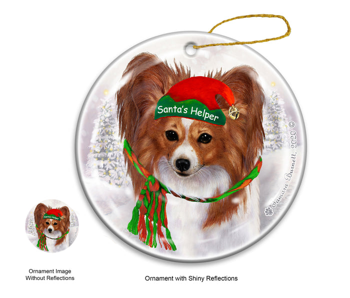 Papillon - Santa's Helper Ornament