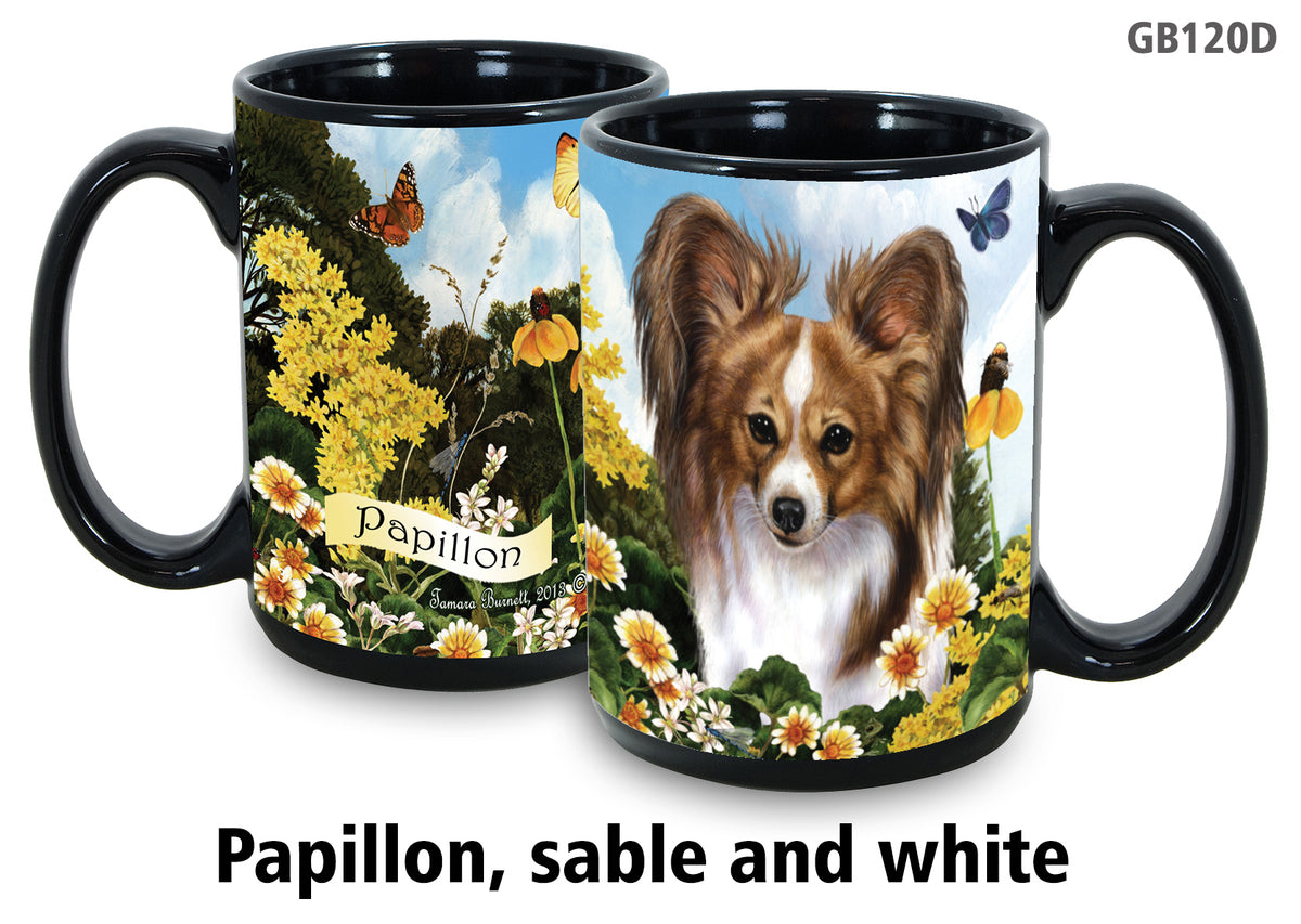 Papillon Sable & White - Garden Party Fun Mug 15 oz