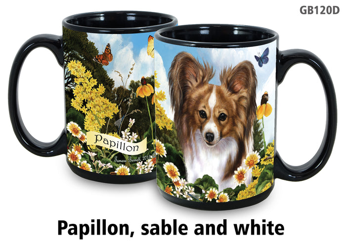 Papillon Sable & White - Garden Party Fun Mug 15 oz