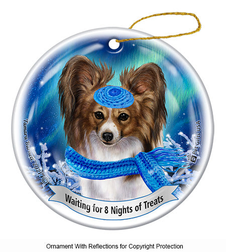 Papillon Sable and White Ornament