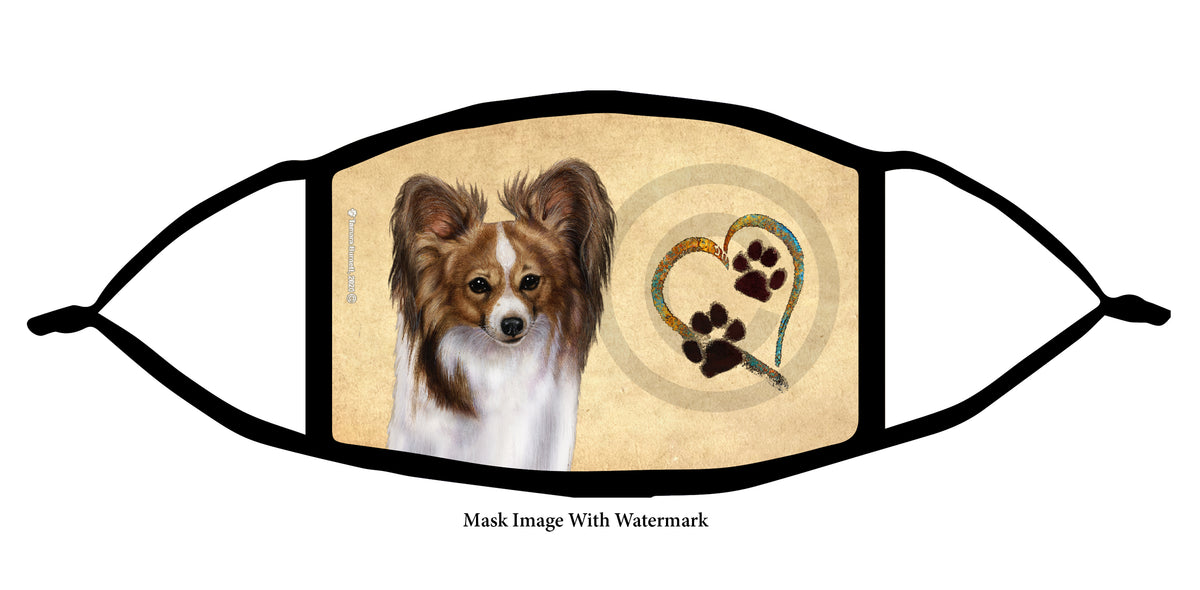 Papillon (Sable and White) Face Mask