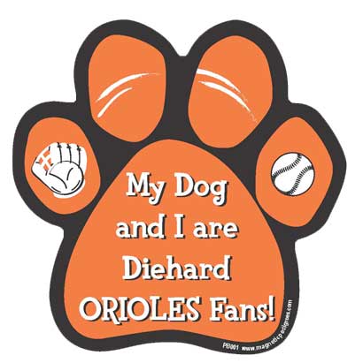 Baseball Diehard Paw Shaped Magnets
