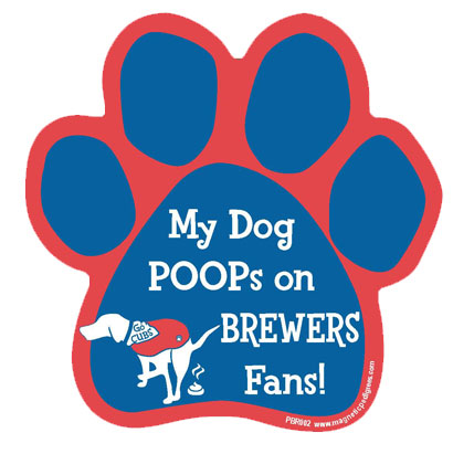 Cubs vs Brewers - Baseball Rival Paw Magnet