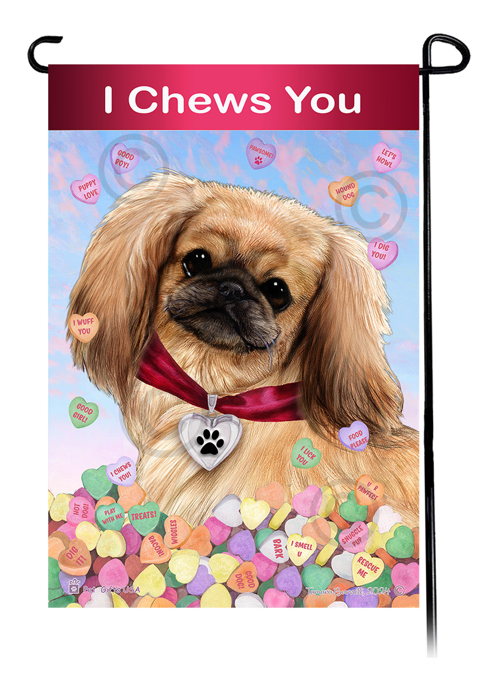 Pekingese Valentine Sweetheart - Garden Flag