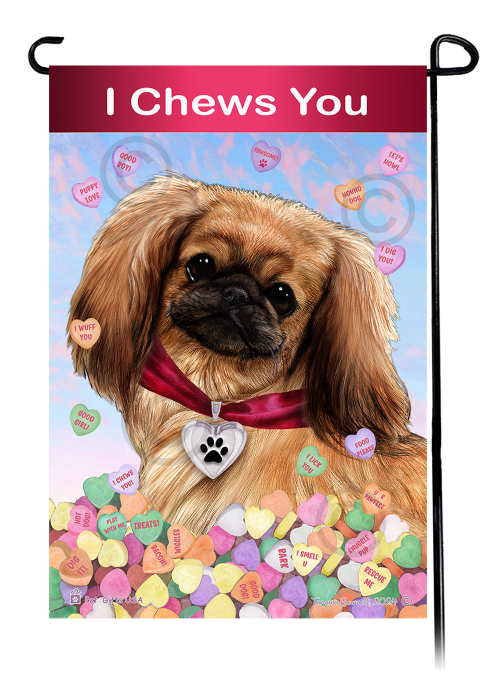 Pekingese Valentine Sweetheart - Garden Flag