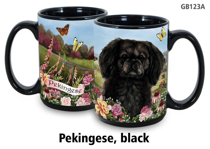 Pekingese Black - Garden Party Fun Mug 15 oz