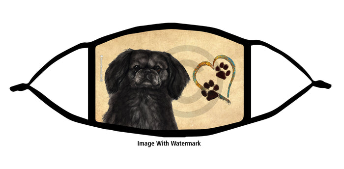 Pekingese (Black) Face Mask