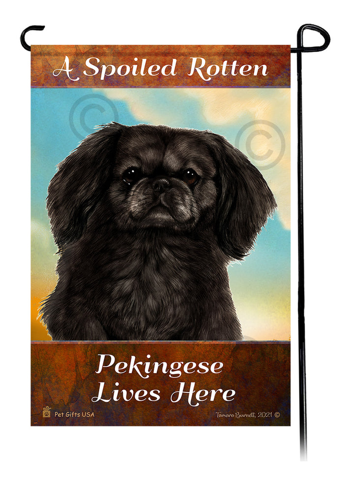 Pekingese Spoiled Rotten Garden Flags