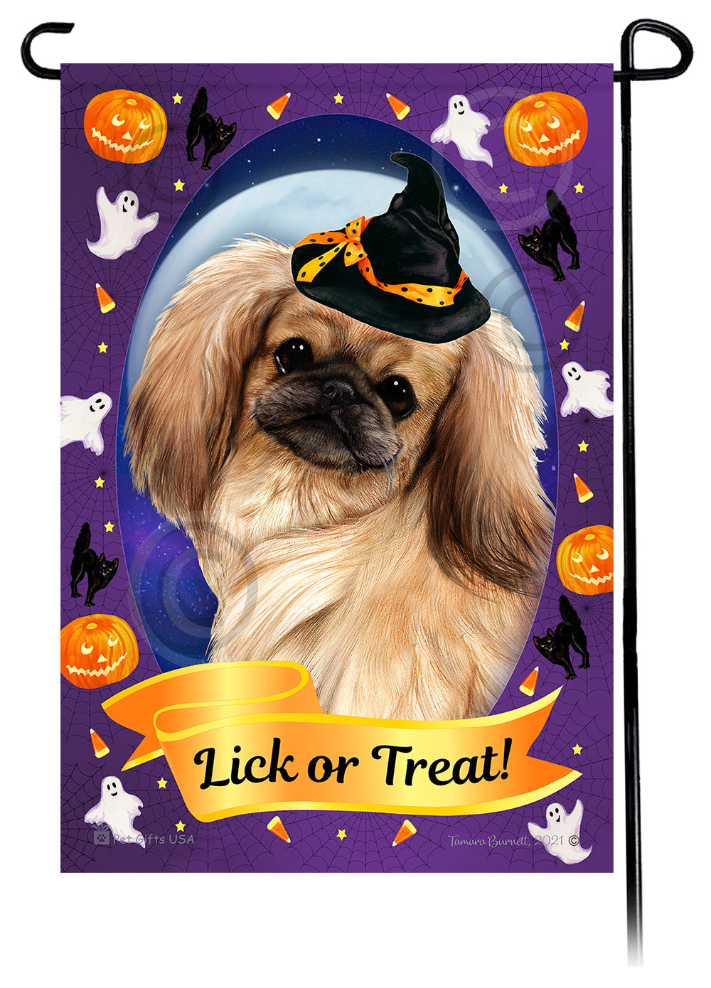 Pekingese Halloween Howls - Garden Flag