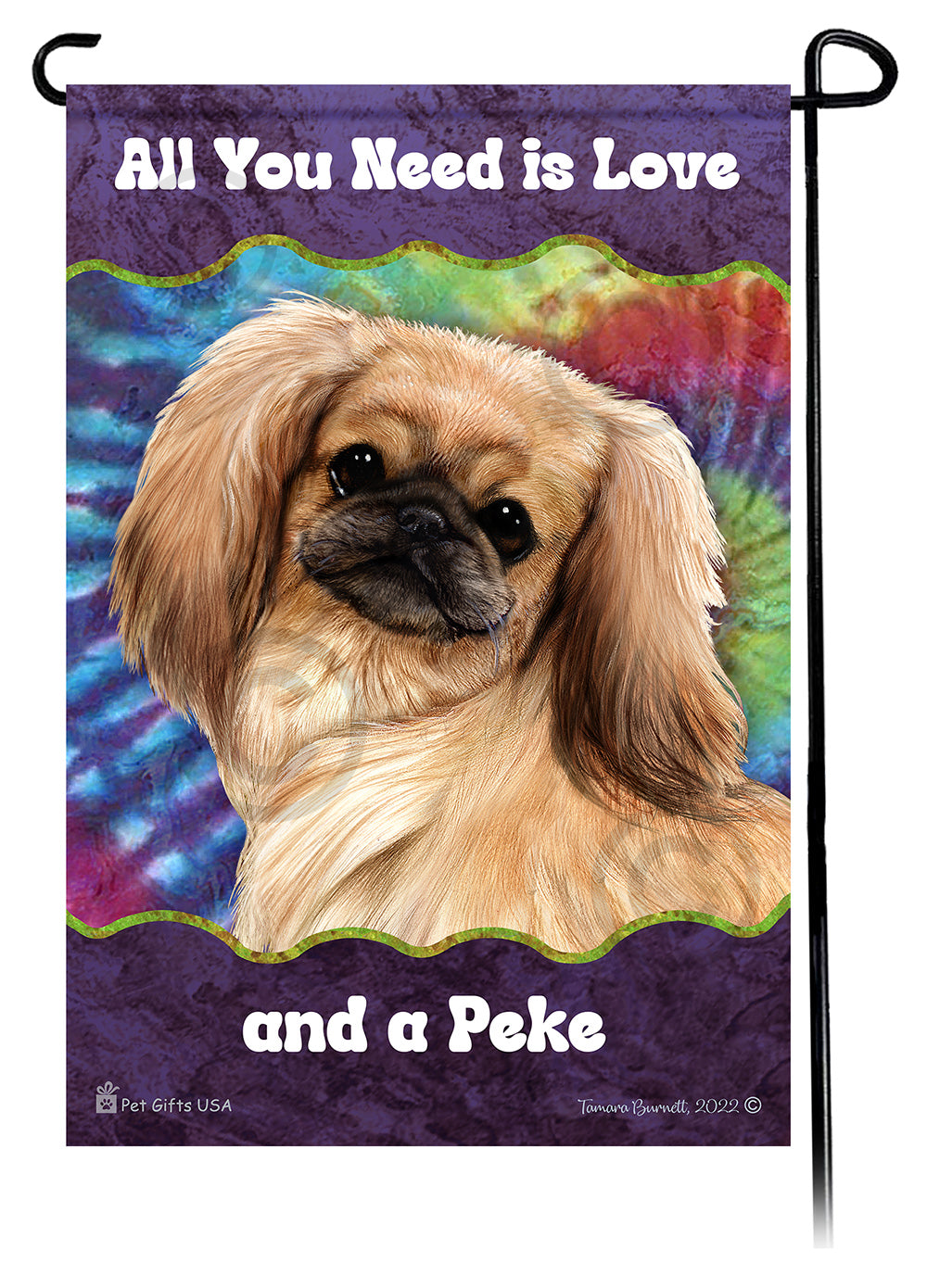 Pekingese All You Need Is Love Garden Flag