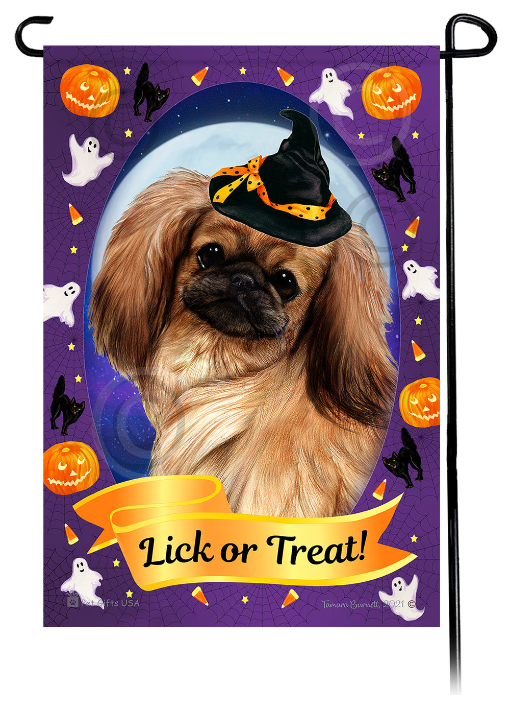 Pekingese Halloween Howls - Garden Flag
