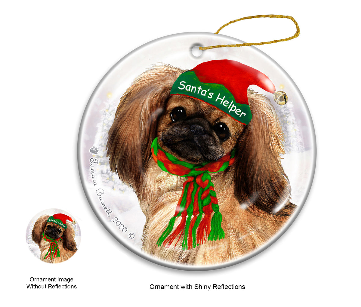 Pekingese Red Ornament