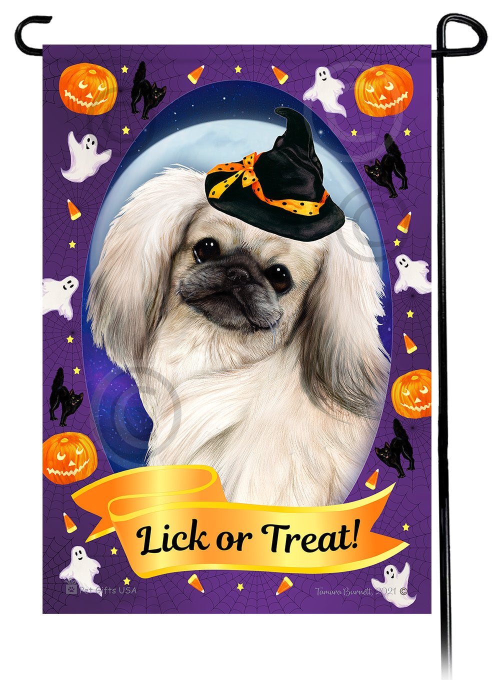 Pekingese Halloween Howls - Garden Flag
