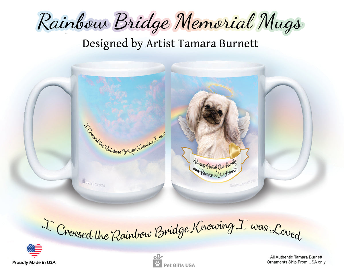 Pekingese White Memorial Mug 15 oz