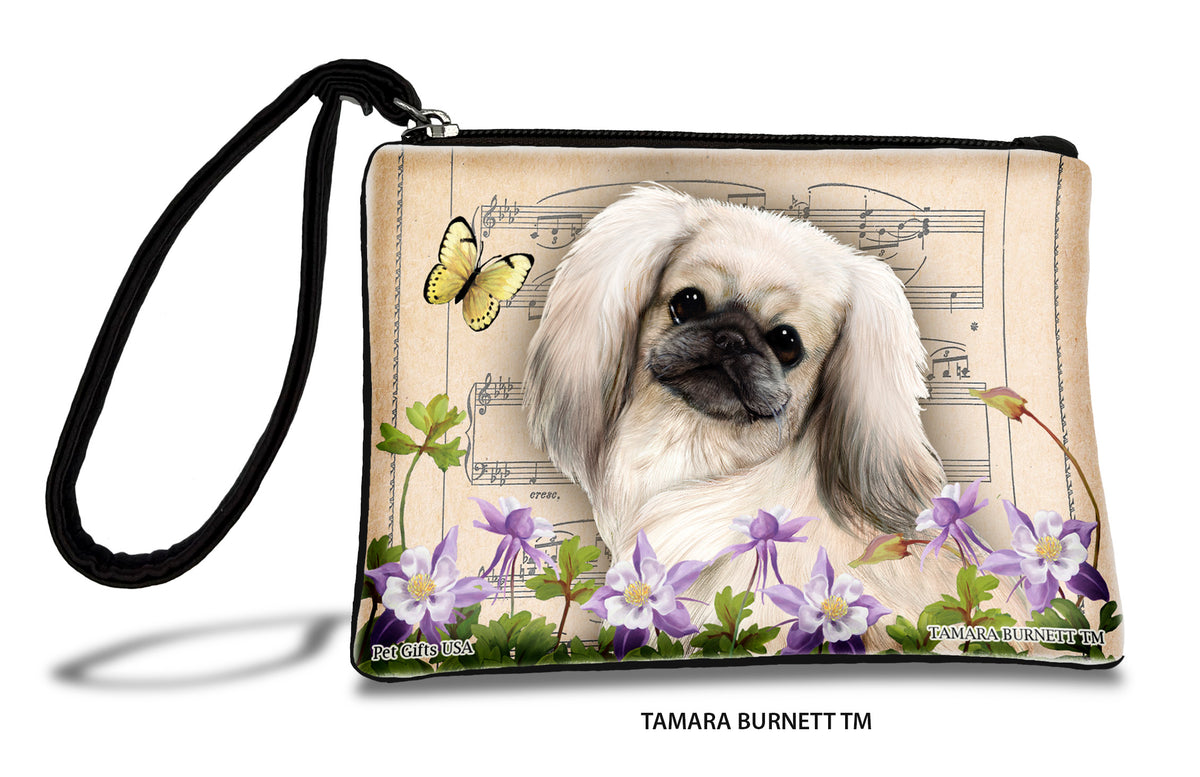 Pekingese White Zippees Pet Pouch