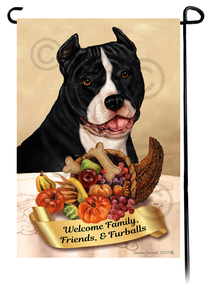 Pit Bull Thanksgiving Garden Flags