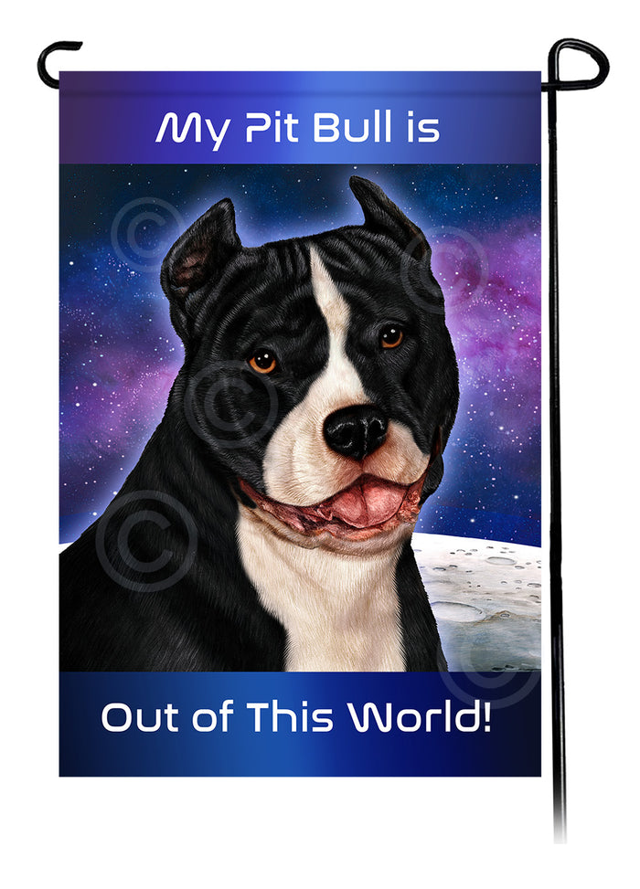 Pit Bull Out Of This World Garden Flags