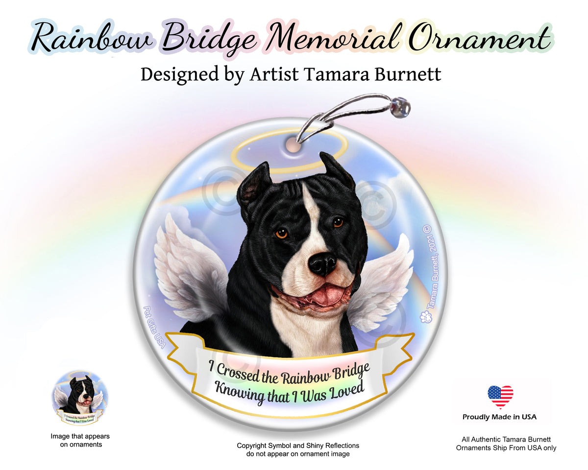 Pit Bull Cropped Black and White Ornament